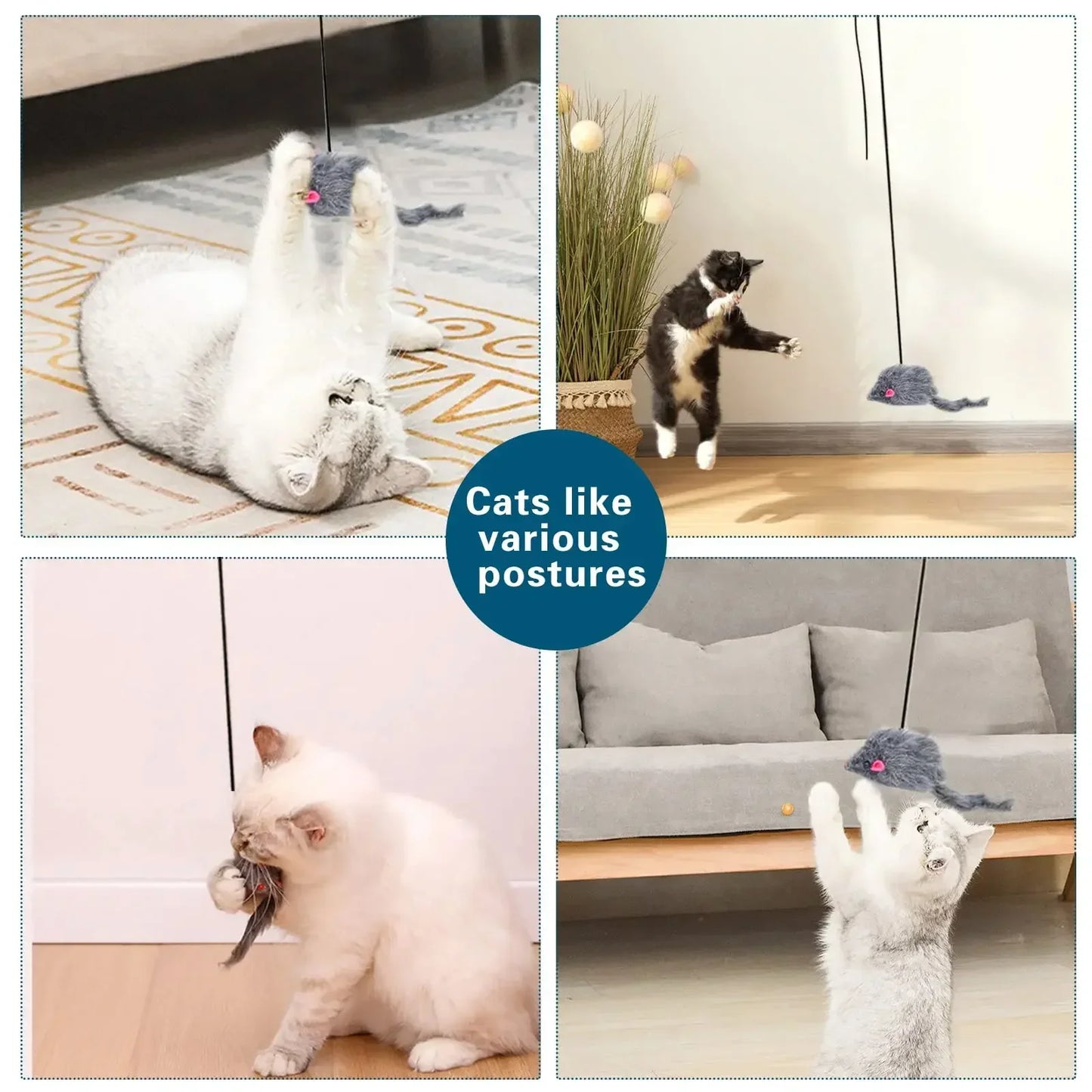 Cat Toy Rope Mouse Play Supplies, Hanging Retractable Cat Catching Mouse Toy, Funny Door Hanging Bouncing Mouse