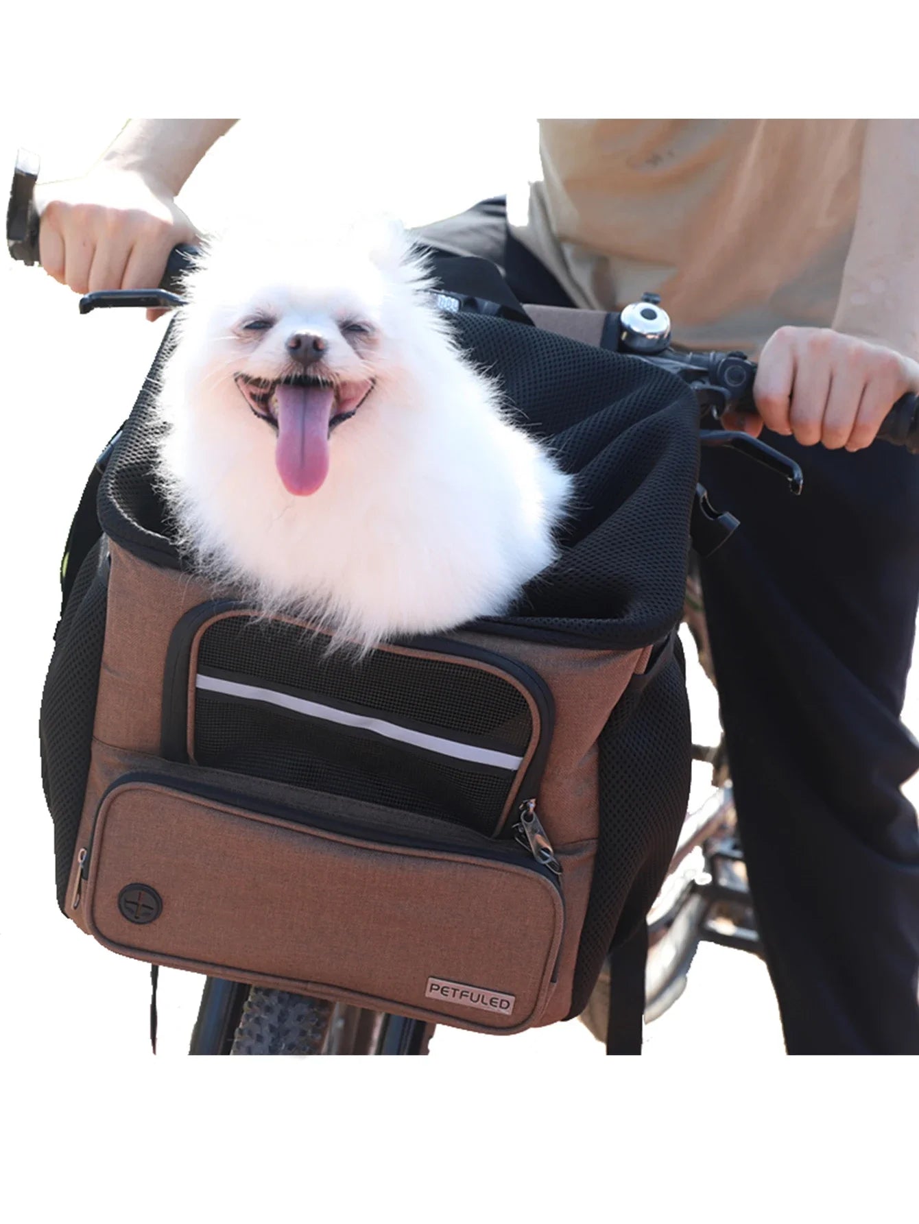 Dog Bike Basket, Small Medium Pets Dog Basket for with Breathable Mesh, Removable Bicycle Basket Front Handlebar Bicycle Basket