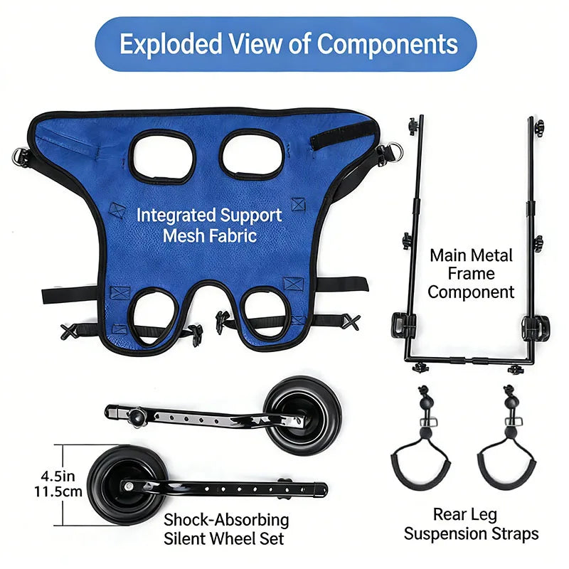 Dog Wheelchair Disabled Small Dog Rehabilitation Walking Aid Pushchair Power Assisted Vehicle Cat Mobility Scooter Pet Supplies