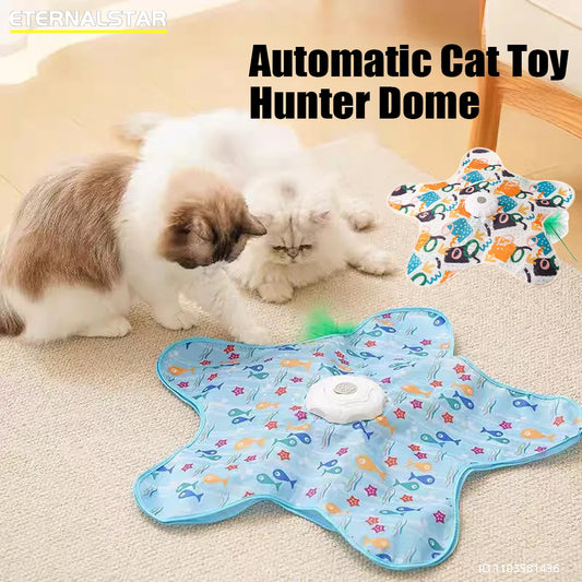 Automatic Interactive Cat Toy with Chirping Sound, Flexible Teaser Wand for Hunting & Hide-n-Seek Play Cat Hunter Cover
