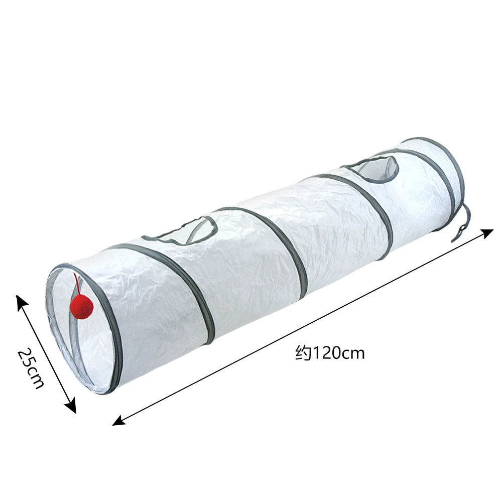 White Cat Tunnel Pet Supplies Funny Kitten Toys Foldable Toys For Cat Pet Training Interactive Fun Toy Play Tunnel Tube