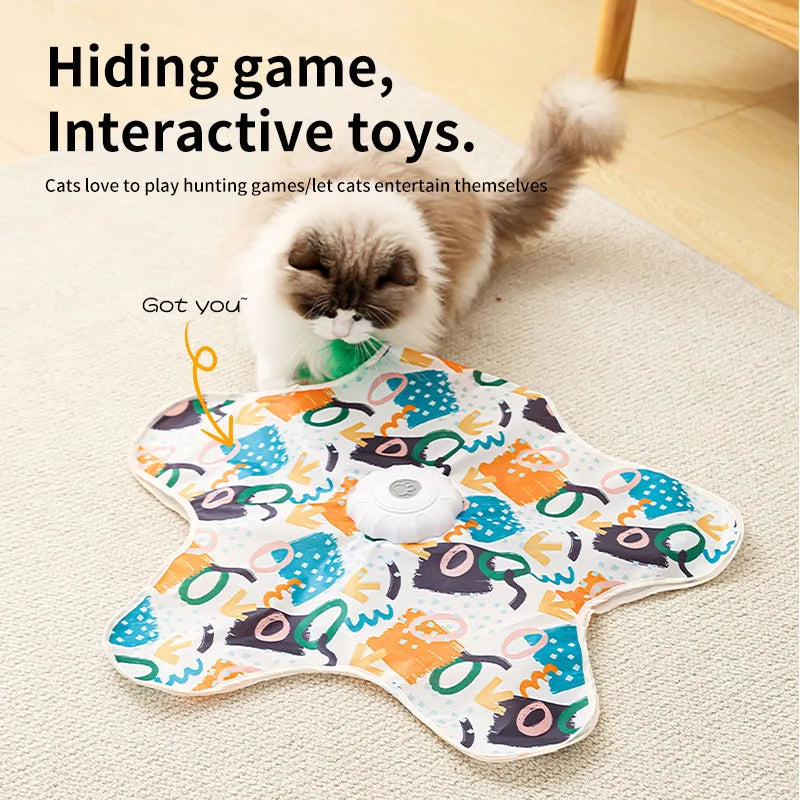 Automatic Interactive Cat Toy with Chirping Sound, Flexible Teaser Wand for Hunting & Hide-n-Seek Play Cat Hunter Cover