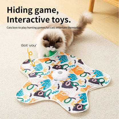 Automatic Interactive Cat Toy with Chirping Sound, Flexible Teaser Wand for Hunting & Hide-n-Seek Play Cat Hunter Cover
