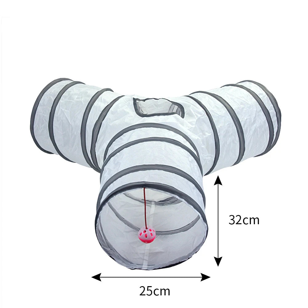 White Cat Tunnel Pet Supplies Funny Kitten Toys Foldable Toys For Cat Pet Training Interactive Fun Toy Play Tunnel Tube