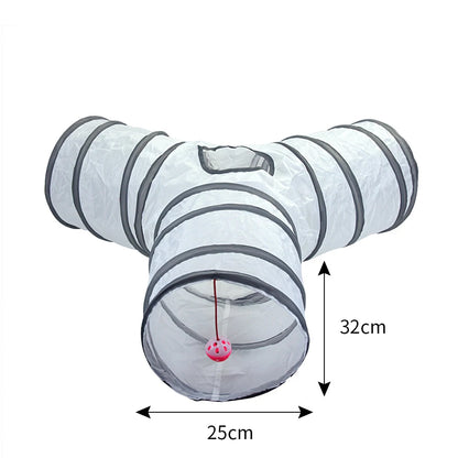 White Cat Tunnel Pet Supplies Funny Kitten Toys Foldable Toys For Cat Pet Training Interactive Fun Toy Play Tunnel Tube