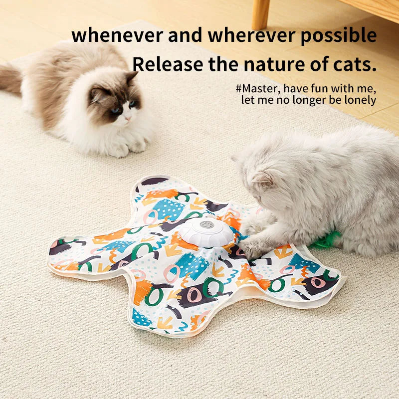 Automatic Interactive Cat Toy with Chirping Sound, Flexible Teaser Wand for Hunting & Hide-n-Seek Play Cat Hunter Cover
