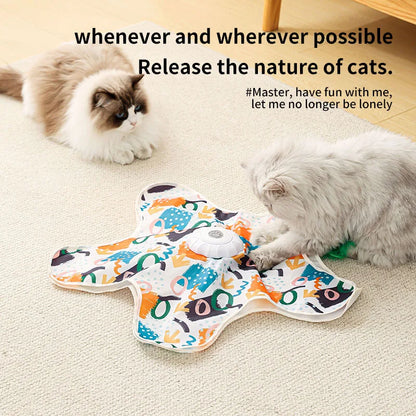 Automatic Interactive Cat Toy with Chirping Sound, Flexible Teaser Wand for Hunting & Hide-n-Seek Play Cat Hunter Cover