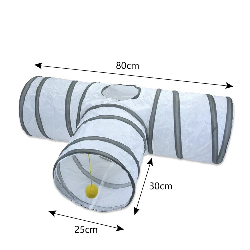 White Cat Tunnel Pet Supplies Funny Kitten Toys Foldable Toys For Cat Pet Training Interactive Fun Toy Play Tunnel Tube