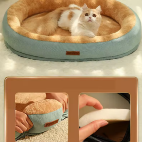 Comfortable Plush Square Pet Bed – Puppy and Cat House – Cushion Sofa for Small and Medium Pets