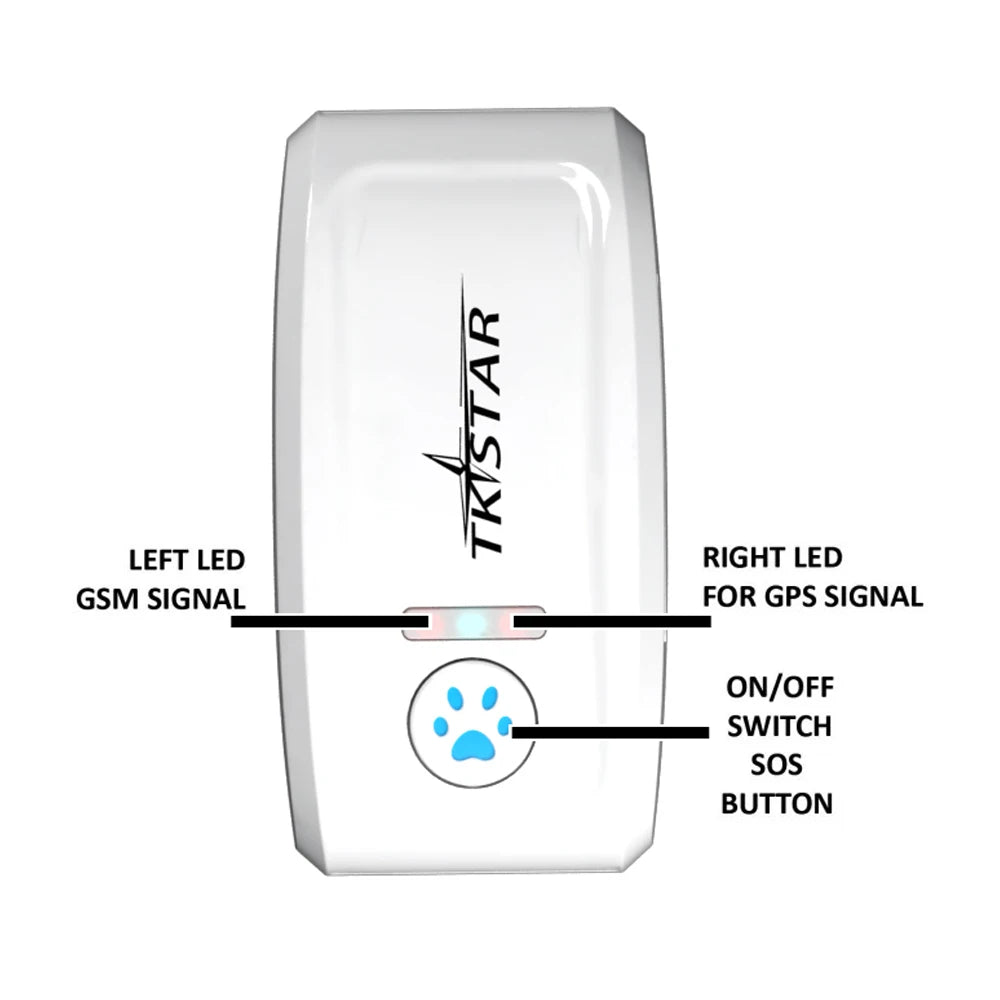GPS Tracker Pet TK909 TKSTAR 2G GSM GPS Locator Mini GPS Pets Tracker 2G GSM Best Dog GPS Tracker With Free APP Waterproof IP67
