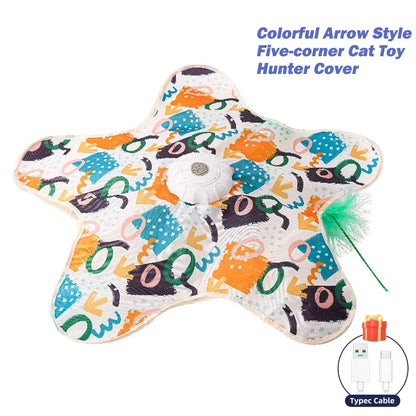 Automatic Interactive Cat Toy with Chirping Sound, Flexible Teaser Wand for Hunting & Hide-n-Seek Play Cat Hunter Cover