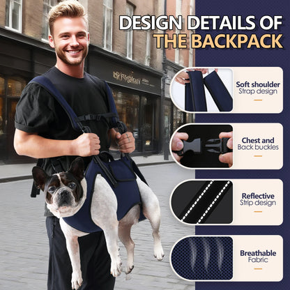 Dog Lift Harness for Large Dogs-Full Body Dog Sling Carrier with Adjustable Straps & Control Handle, Breathable Support Backpack