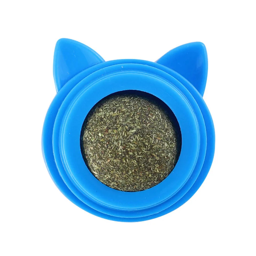 Rotatable Catnip Energy Ball Natural Safe Catnip Edible Lick Balls Catnip Wall Balls for Cats Teeth Cleaning Pet Health Supplies