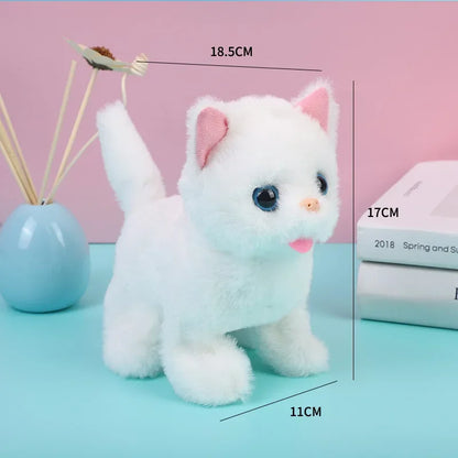 Electric Moving Cat Walking Barking Machine Interactive Simulation Mouse Chase Play for Kittens Entertainment Pet Products