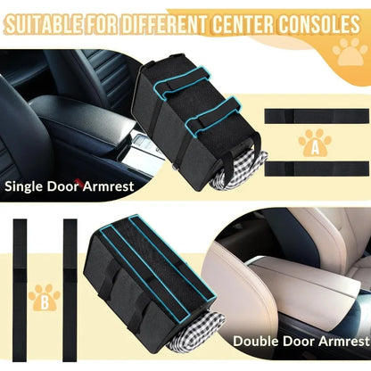Dog car seat with seat belt support and anti slip design - portable height increasing seat , suitable for small dogs