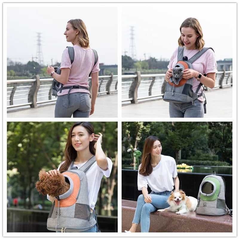 Pet Dog Carrying Backpack Pet Carrier Adjustable Portable Travel Breathable Mesh Front Bag for Puppy Outdoor Hiking Backpacks