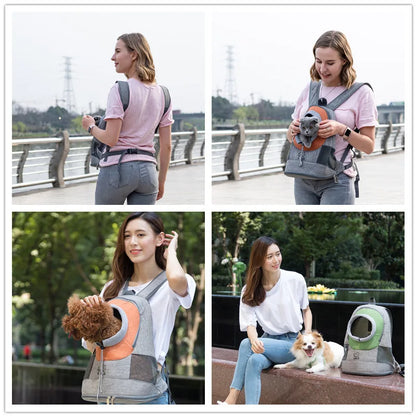 Pet Dog Carrying Backpack Pet Carrier Adjustable Portable Travel Breathable Mesh Front Bag for Puppy Outdoor Hiking Backpacks