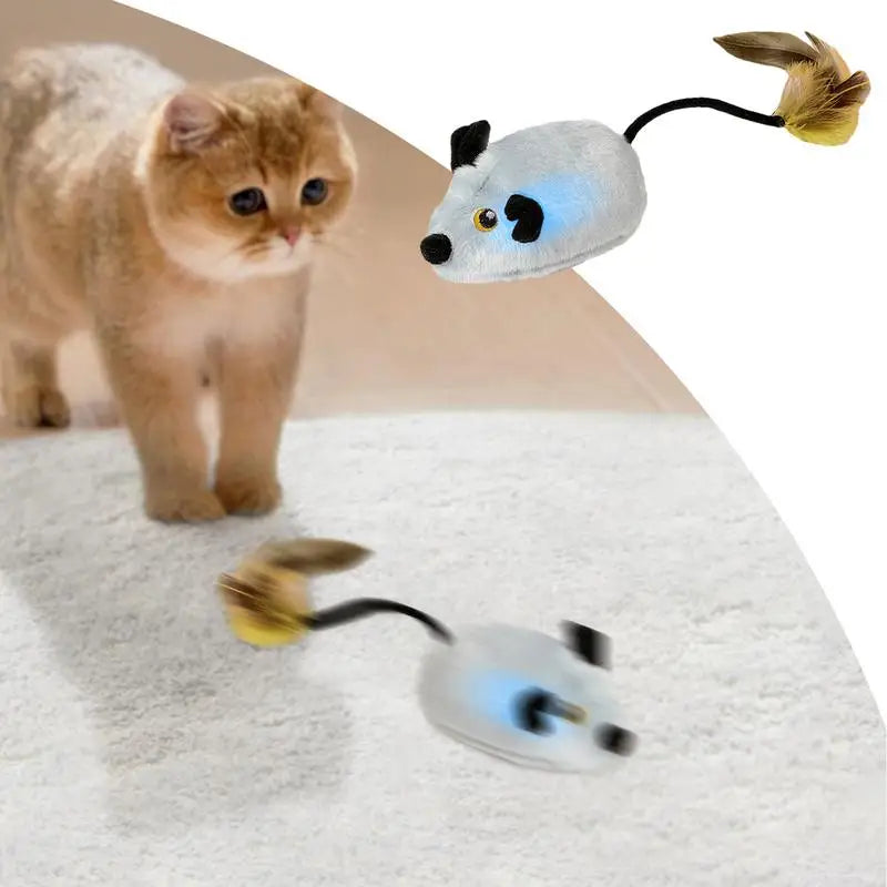 Automatic SensingMouse Moving Cat Toys Electronic Squeaky Mice Moving CatMouse Toy For Kitten Indoor/Outdoor Pet Cat Exercise