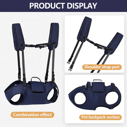 Dog Lift Harness for Large Dogs-Full Body Dog Sling Carrier with Adjustable Straps & Control Handle, Breathable Support Backpack