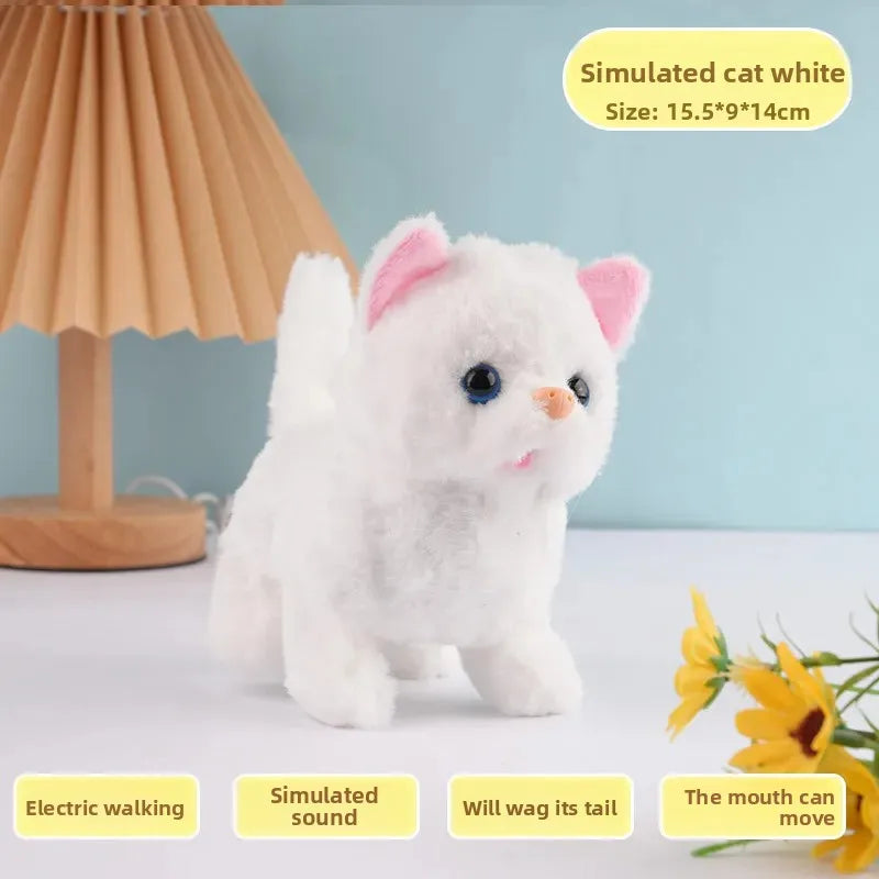 Electric Moving Cat Walking Barking Machine Interactive Simulation Mouse Chase Play for Kittens Entertainment Pet Products