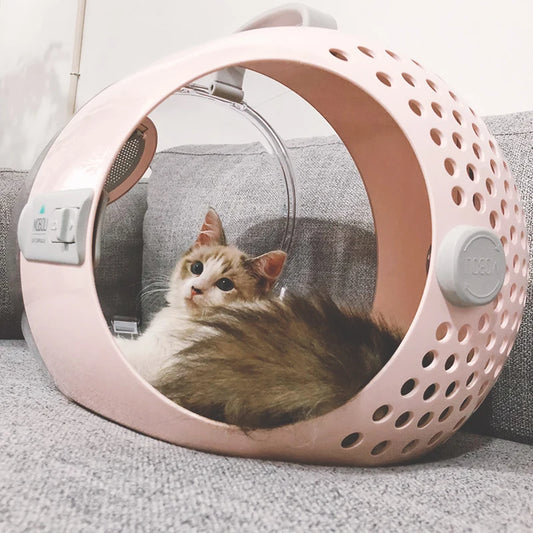 Portable Capsule Cat Bag Two-way Switch Comfort Handle Transparent Breathable Large Capacity Space for Cat Small Size Dog Rabbit