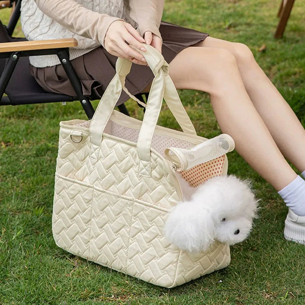 Portable Dog Carrier for Small Dogs cat with Large Pockets Cotton Bag Dog Carrier Soft Travel Outdoor Lightweight Puppy Carrier