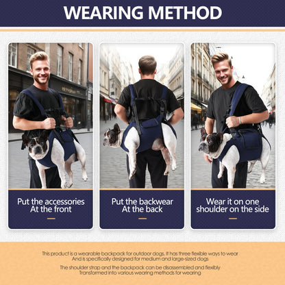 Dog Lift Harness for Large Dogs-Full Body Dog Sling Carrier with Adjustable Straps & Control Handle, Breathable Support Backpack