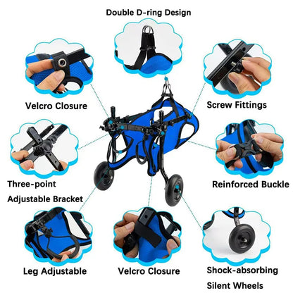 Dog Wheelchair Disabled Small Dog Rehabilitation Walking Aid Pushchair Power Assisted Vehicle Cat Mobility Scooter Pet Supplies
