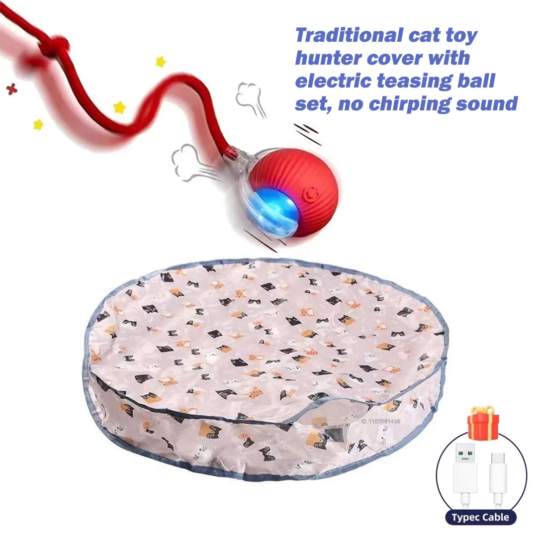 Automatic Interactive Cat Toy with Chirping Sound, Flexible Teaser Wand for Hunting & Hide-n-Seek Play Cat Hunter Cover