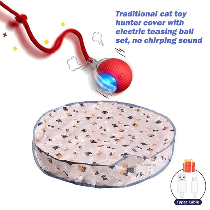 Automatic Interactive Cat Toy with Chirping Sound, Flexible Teaser Wand for Hunting & Hide-n-Seek Play Cat Hunter Cover
