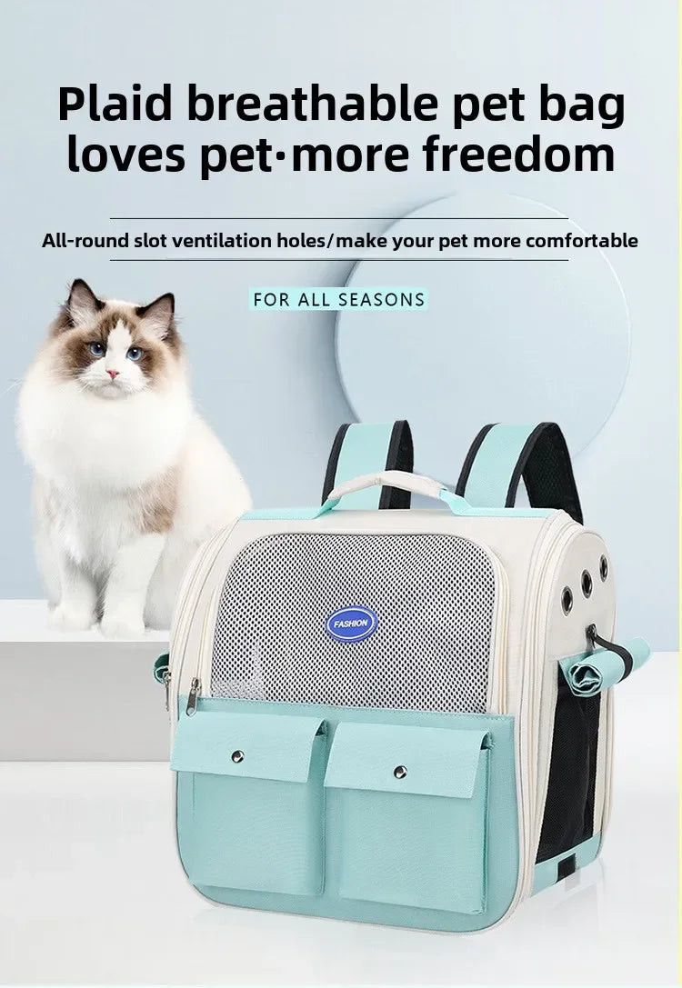 Cat Bag Portable Bag for Going Out  Breathable Pet Backpack  Large Capacity  Foldable Backpack  Portable Backpack