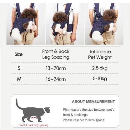 Backpack for Dogs Outdoor Dog Carrier for Riding Walking Front Pack Back and Waist Protective Breathable Easy-Fit Pet Travel Bag