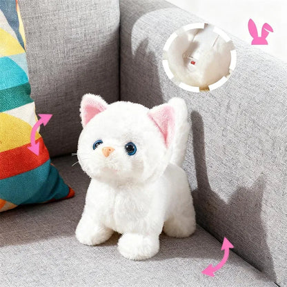 Electric Moving Cat Walking Barking Machine Interactive Simulation Mouse Chase Play for Kittens Entertainment Pet Products