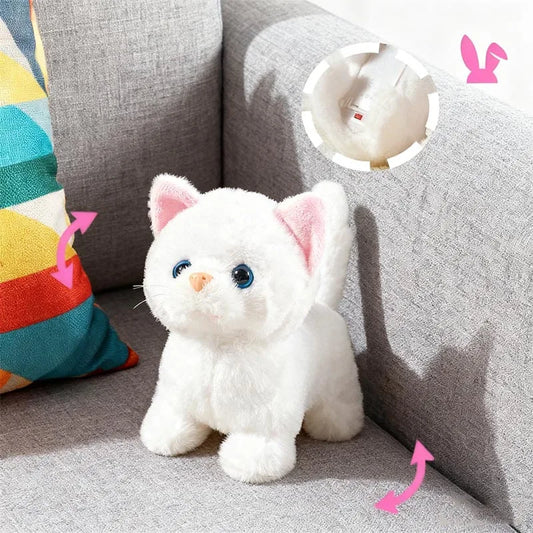 Electric Moving Cat Walking Barking Machine Interactive Simulation Mouse Chase Play for Kittens Entertainment Pet Products