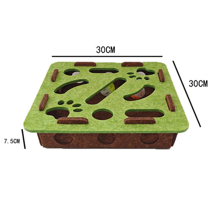 Compact Cat Maze Felt Box with Bell Ball Multifunctional Scratching Pad Toy House Interactive Puzzle Toy for Indoor Kittens Cats