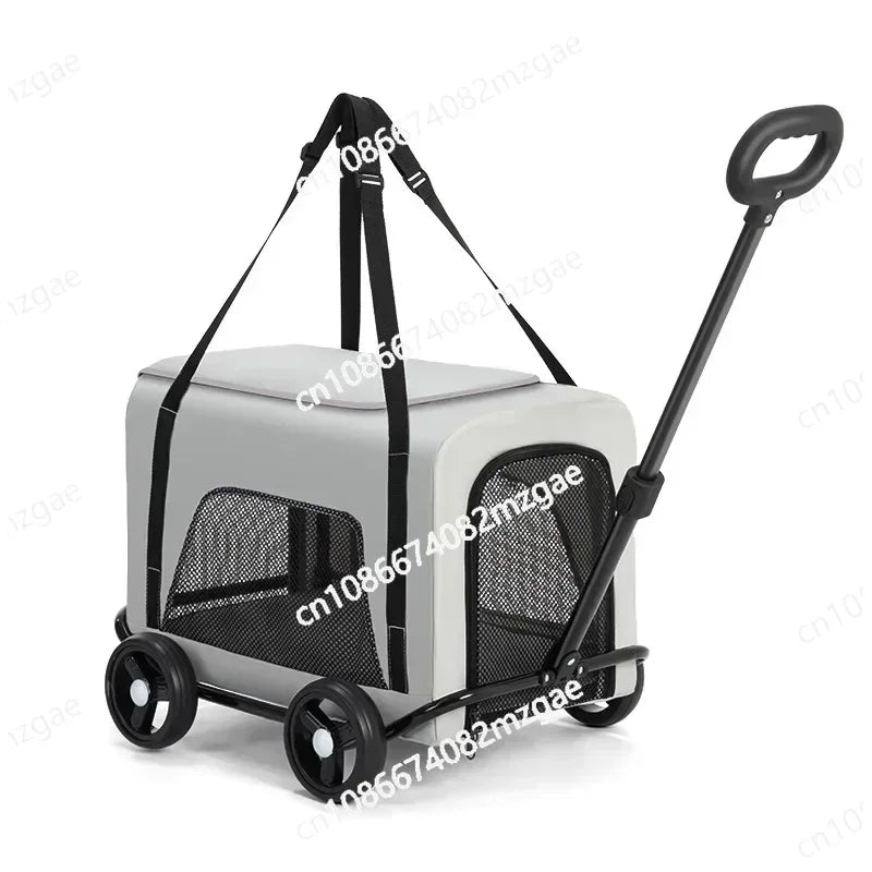 Wholesale Lightweight 4-Wheel Pet Travel Trolley Detachable Dog Stroller Pet Carrier Bag for Cats and Dogs