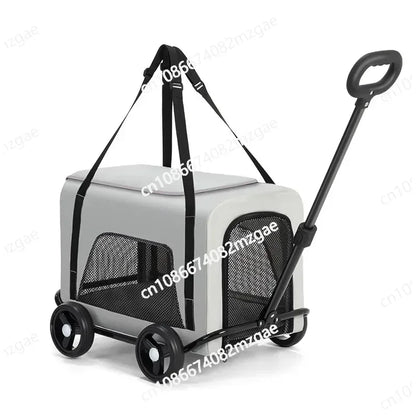 Wholesale Lightweight 4-Wheel Pet Travel Trolley Detachable Dog Stroller Pet Carrier Bag for Cats and Dogs
