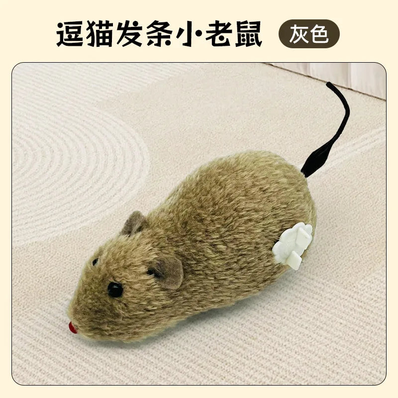 1Pc Funny Lifelike Plush Mouse Running Rat Toy for Cats Dogs Tail Mouse Pets Kids Random Color