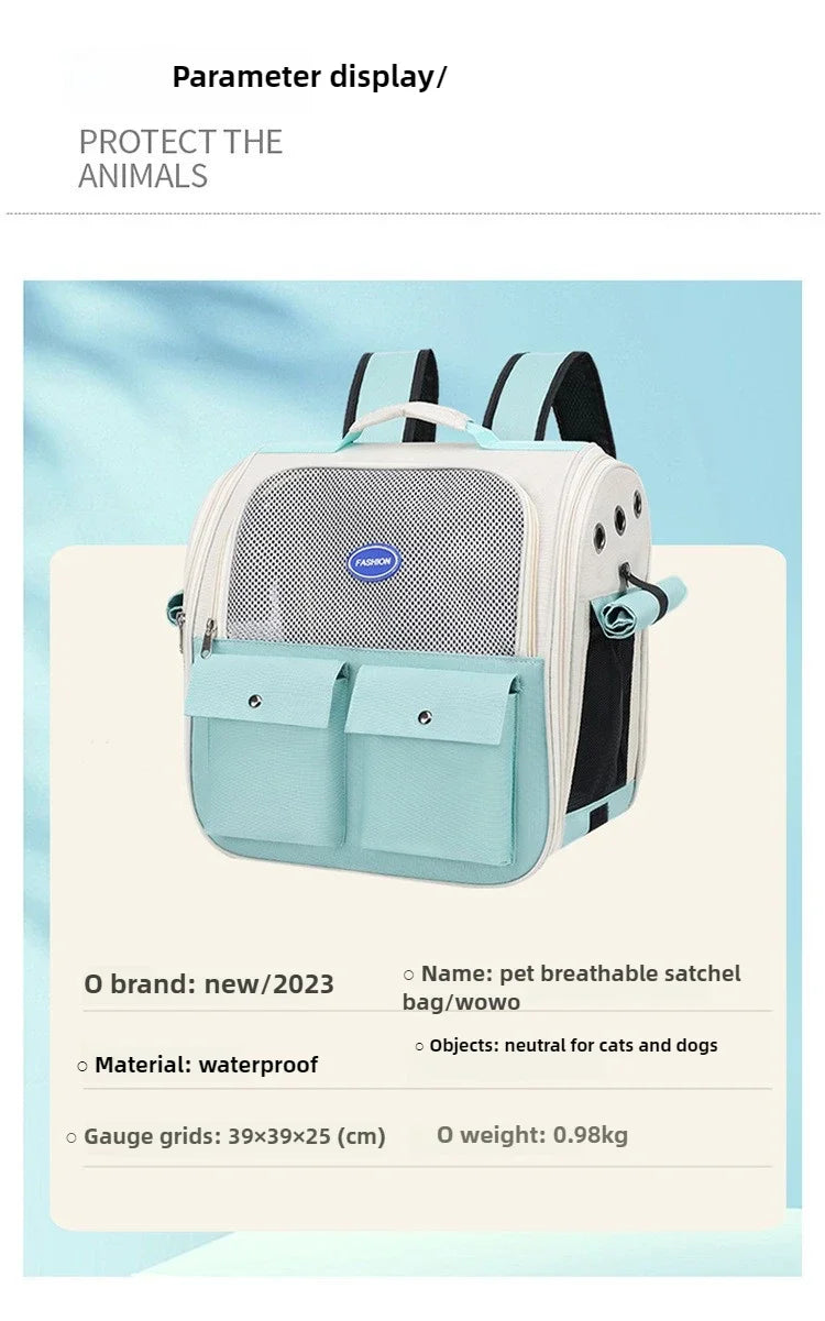 Cat Bag Portable Bag for Going Out  Breathable Pet Backpack  Large Capacity  Foldable Backpack  Portable Backpack