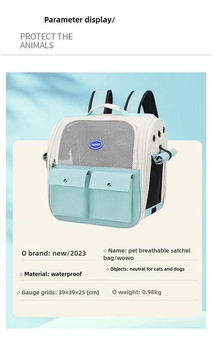 Cat Bag Portable Bag for Going Out  Breathable Pet Backpack  Large Capacity  Foldable Backpack  Portable Backpack