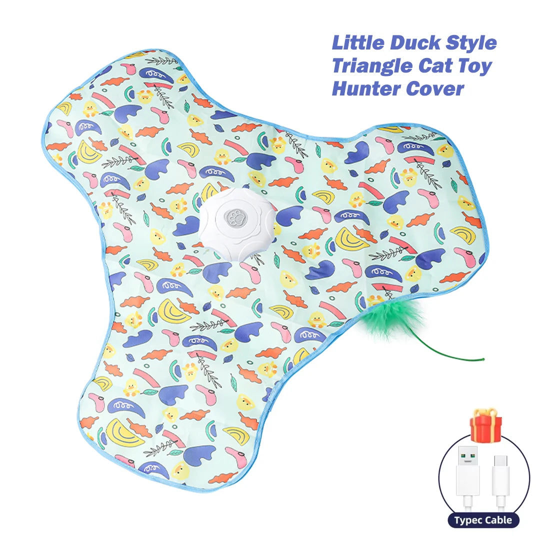 Automatic Interactive Cat Toy with Chirping Sound, Flexible Teaser Wand for Hunting & Hide-n-Seek Play Cat Hunter Cover