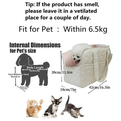Portable Dog Carrier for Small Dogs cat with Large Pockets Cotton Bag Dog Carrier Soft Travel Outdoor Lightweight Puppy Carrier