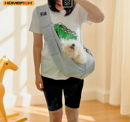 Adjustable Dog Sling Carrier with Pocket Breathable Small Animals Carrier Crossbody Shoulder Pet Bag Outdoor Travel Portable Bag