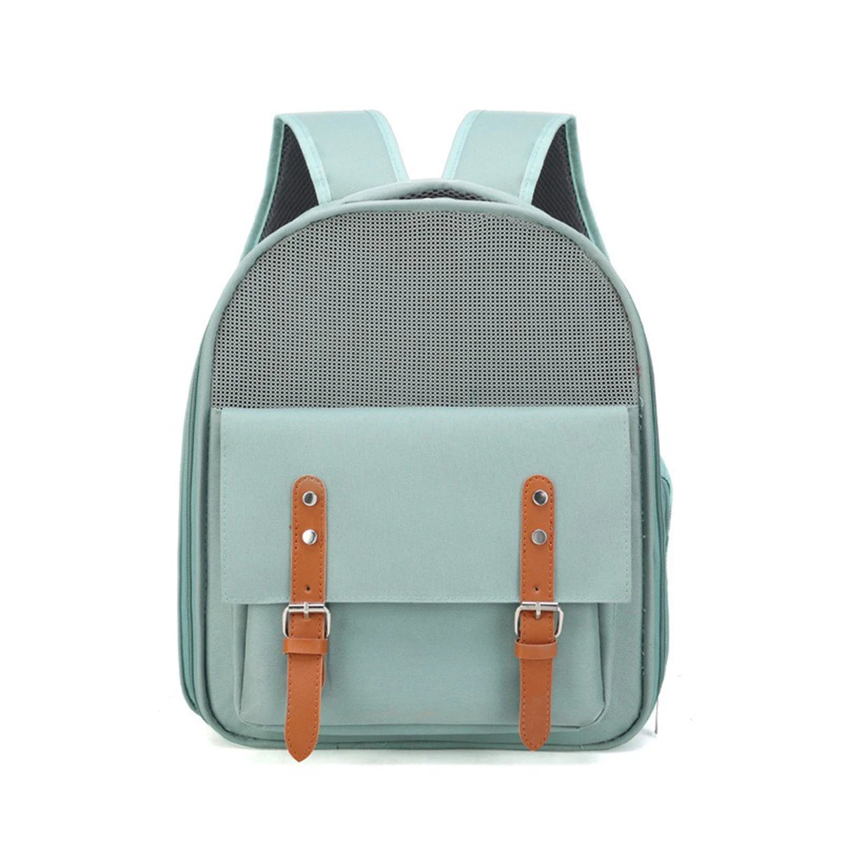 Portable Cat Carrier Backpack - Breathable Oxford & Mesh, Adjustable Straps 39x32x25cm (15.3x12.5x9.8in) for Vet/Travel