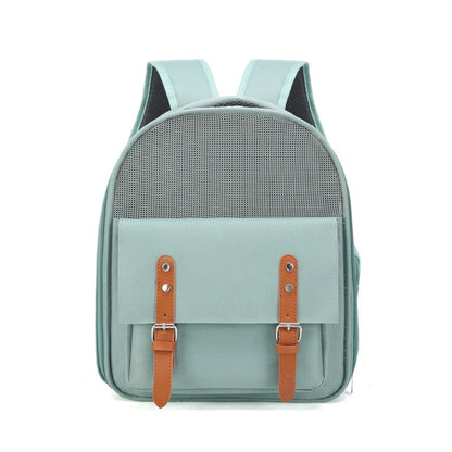 Portable Cat Carrier Backpack - Breathable Oxford & Mesh, Adjustable Straps 39x32x25cm (15.3x12.5x9.8in) for Vet/Travel
