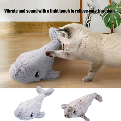 Flapping Cat Toy Built-in Motor USB Rechargeable Realistic Interactive Cats Toy For Indoor Smart Electric Cat Decompressions Toy