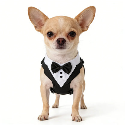 Dog Tuxedo for Wedding Outfit, Dog Suit and Tie Costumes for Birthday, Cosplay, Christmas Party, Pet Formal Wear with Bowtie