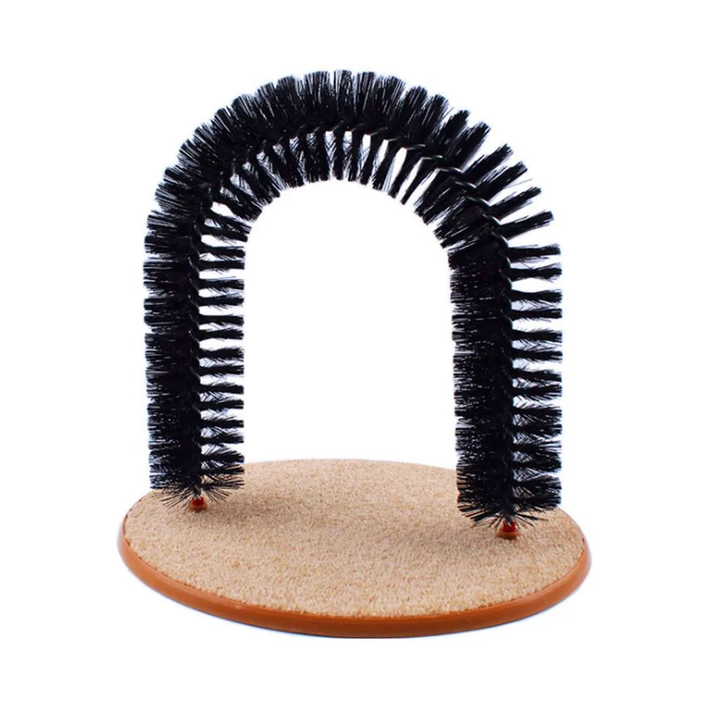 Cat Arch Self Groomer Massager Cat Grooming Brush Interactive Kitten Toys Cat Rubbing Post for Indoor Kitten & Small Dog