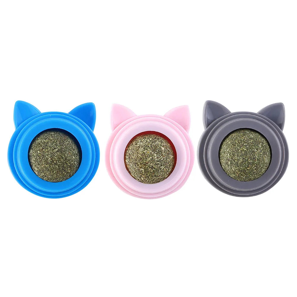 Rotatable Catnip Energy Ball Natural Safe Catnip Edible Lick Balls Catnip Wall Balls for Cats Teeth Cleaning Pet Health Supplies