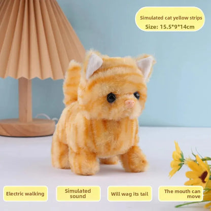 Electric Moving Cat Walking Barking Machine Interactive Simulation Mouse Chase Play for Kittens Entertainment Pet Products